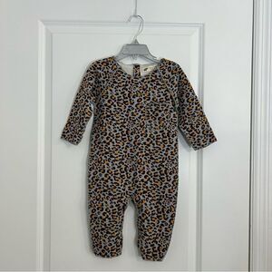 Monica + Andy Leopard Onesie Romper 12-18 Months Long Sleeve